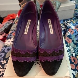 Black, brown, purple - Susie kitten heel Manolo Blahnik - size 37